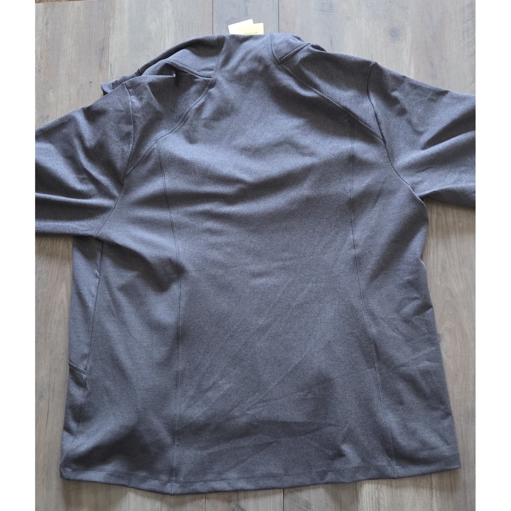 All In Motion 2XL Heathered Black Full Zip Thumb Hole Fleece Jacket Athletic-NWT - Picture 3 of 6